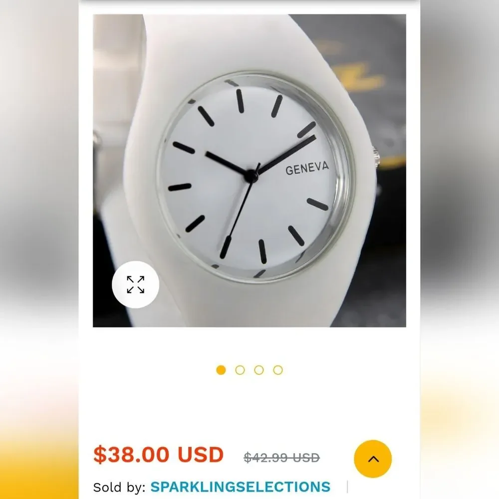 GENEVA WHITE SILICONE BAND WATCH